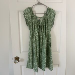 Universal Thread Green Floral Puff Sleeve Sundress